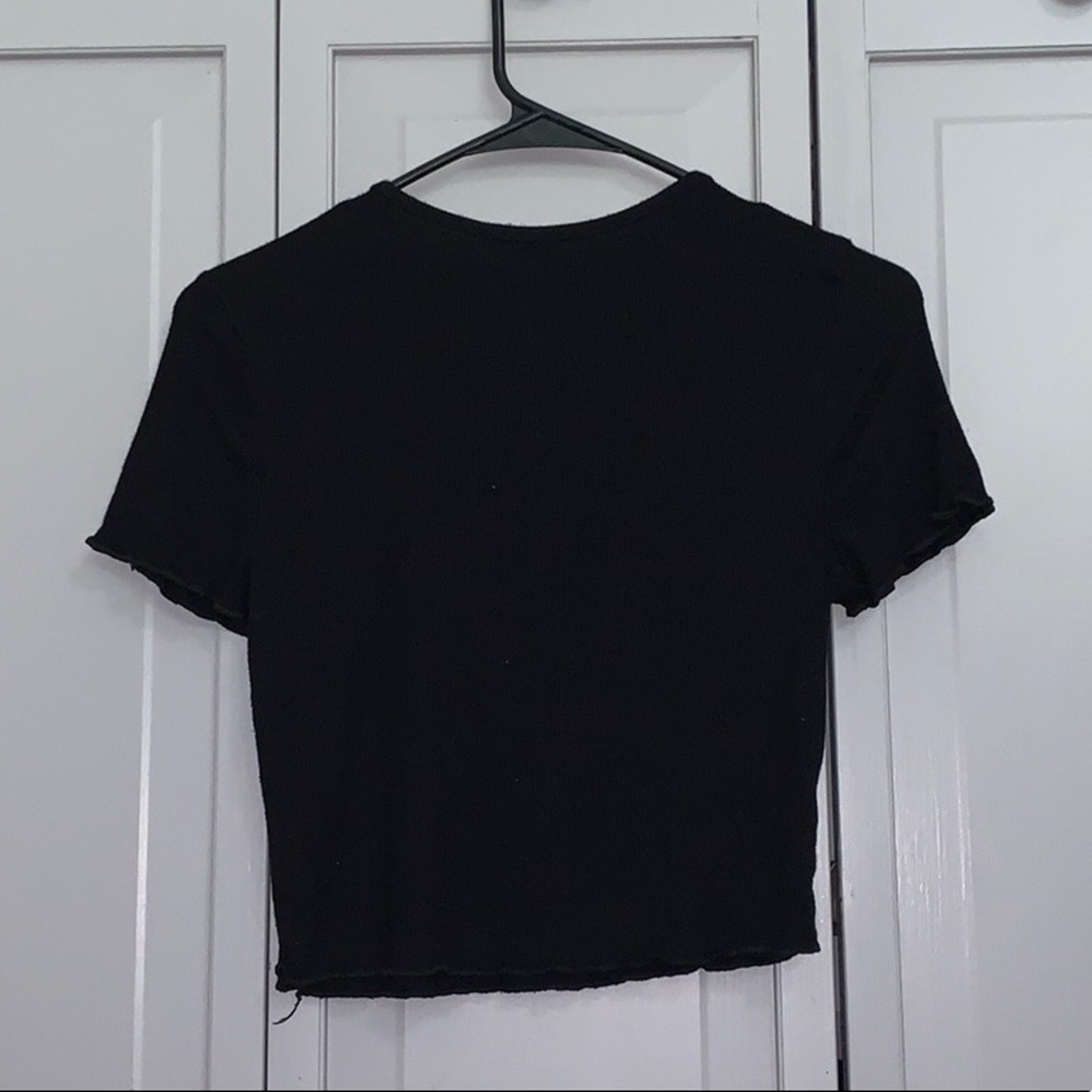 Black brandy lettuce cut shirt.